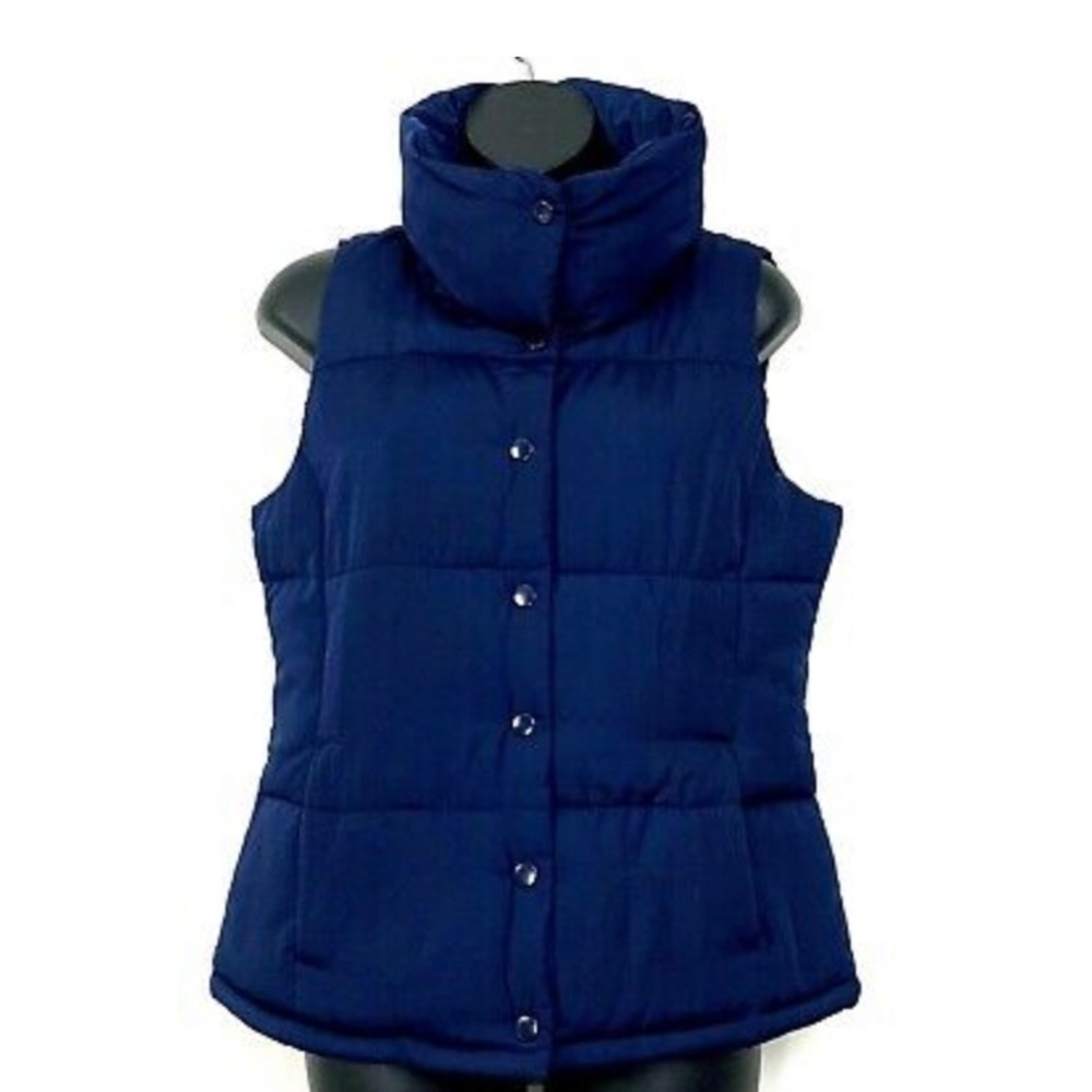 Blue Sleeveless Puffer Jacket